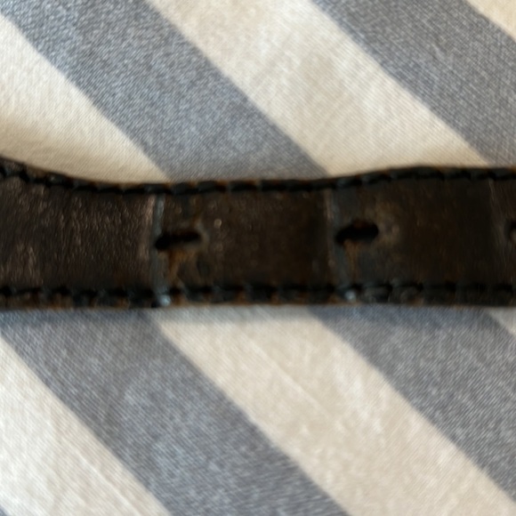 BLACK leather Brighton belt with silver buckle and accents - Picture 10 of 13